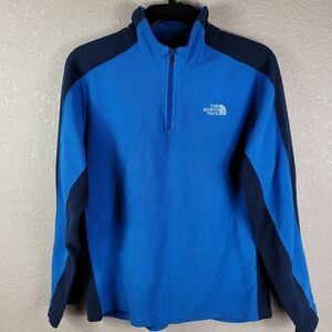 The North Face Boys Long Sleeve 1/4 Zip Fleece Casual Pullover Sweatshirt Blue